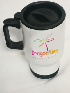 Premium Travel Mug With Stainless Steel Inner - Dragonflies